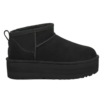 Women's Platform Boots with Warm Lining - Black