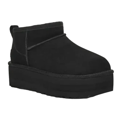 Women's Platform Boots with Warm Lining - Black