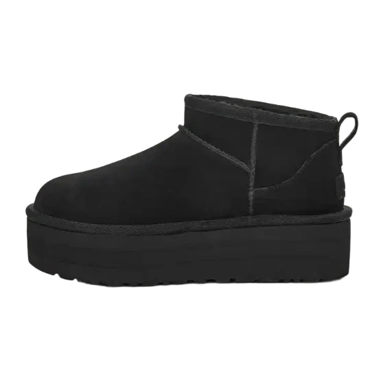 Women's Platform Boots with Warm Lining - Black