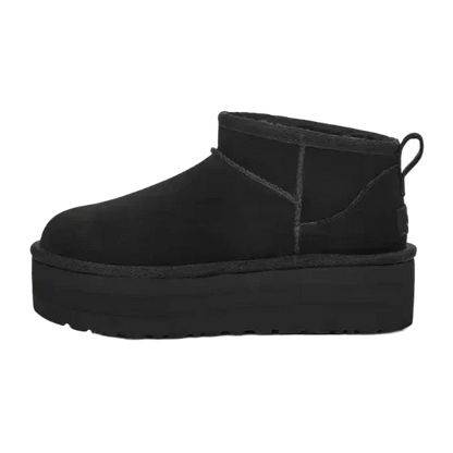 Women's Platform Boots with Warm Lining - Black