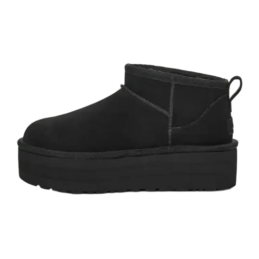 Women's Platform Boots with Warm Lining - Black