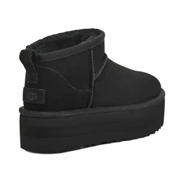 Women's Platform Boots with Warm Lining - Black
