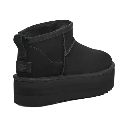Women's Platform Boots with Warm Lining - Black